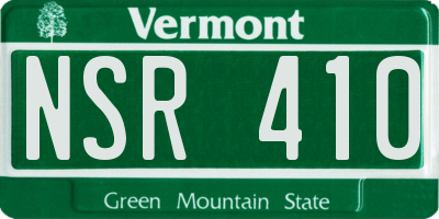 VT license plate NSR410