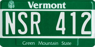 VT license plate NSR412