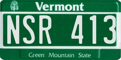 VT license plate NSR413