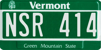 VT license plate NSR414