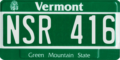 VT license plate NSR416