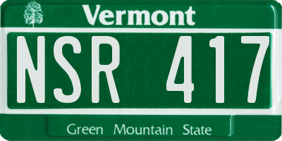 VT license plate NSR417