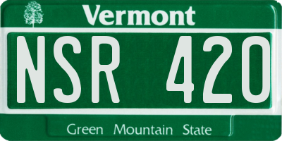 VT license plate NSR420