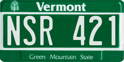 VT license plate NSR421