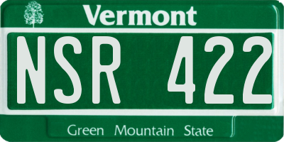 VT license plate NSR422