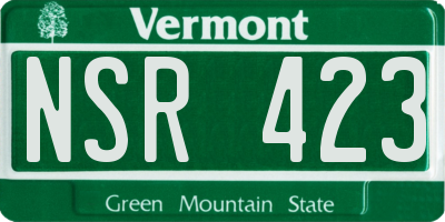 VT license plate NSR423
