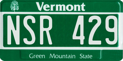 VT license plate NSR429