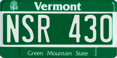 VT license plate NSR430