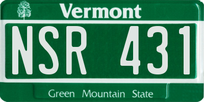 VT license plate NSR431