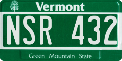 VT license plate NSR432