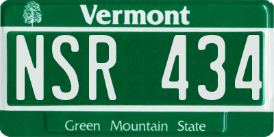 VT license plate NSR434