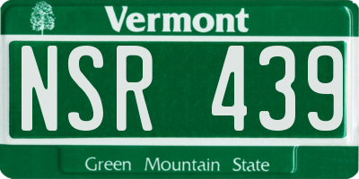 VT license plate NSR439