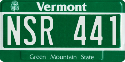 VT license plate NSR441