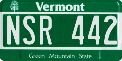 VT license plate NSR442