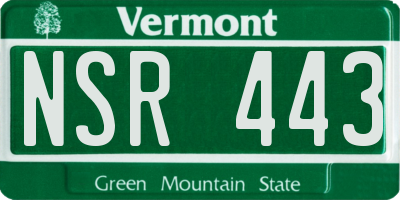 VT license plate NSR443