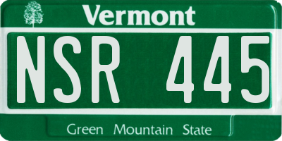 VT license plate NSR445