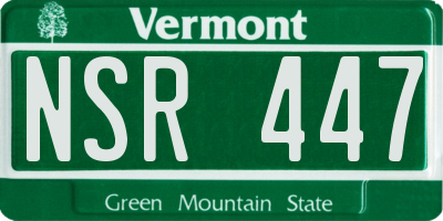 VT license plate NSR447