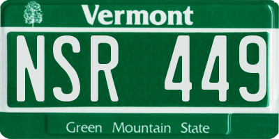 VT license plate NSR449