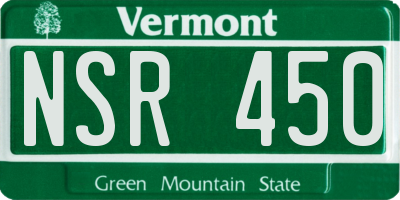 VT license plate NSR450