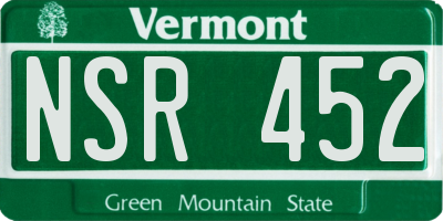 VT license plate NSR452