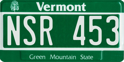VT license plate NSR453