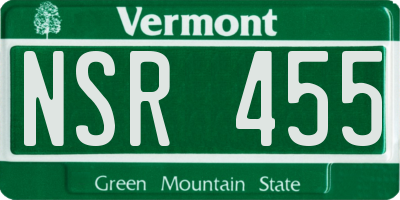 VT license plate NSR455