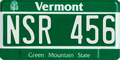 VT license plate NSR456