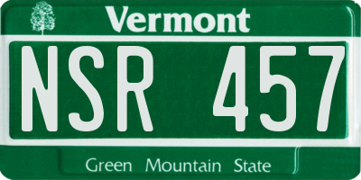 VT license plate NSR457