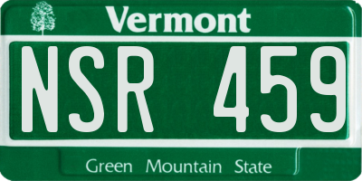 VT license plate NSR459