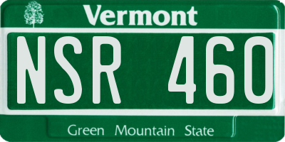 VT license plate NSR460