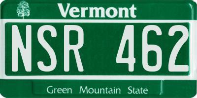 VT license plate NSR462