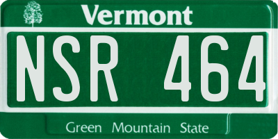 VT license plate NSR464