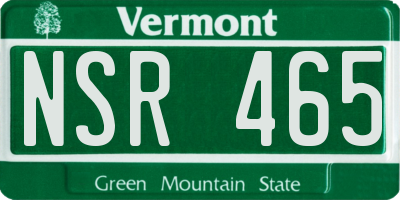 VT license plate NSR465