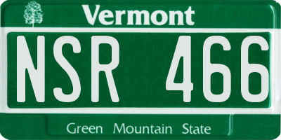 VT license plate NSR466