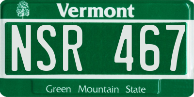VT license plate NSR467