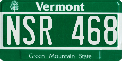 VT license plate NSR468