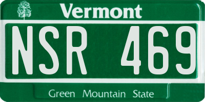 VT license plate NSR469