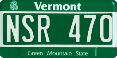 VT license plate NSR470