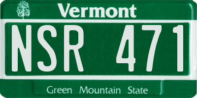 VT license plate NSR471