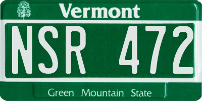 VT license plate NSR472