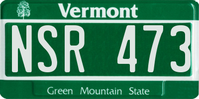 VT license plate NSR473