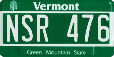 VT license plate NSR476