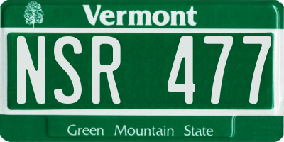 VT license plate NSR477