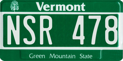 VT license plate NSR478