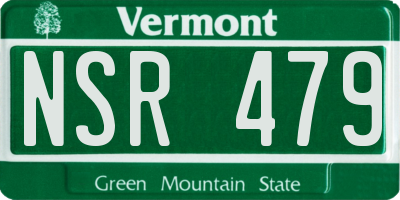 VT license plate NSR479