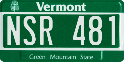 VT license plate NSR481