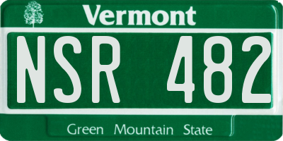 VT license plate NSR482