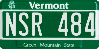 VT license plate NSR484