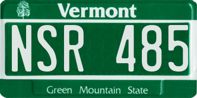 VT license plate NSR485
