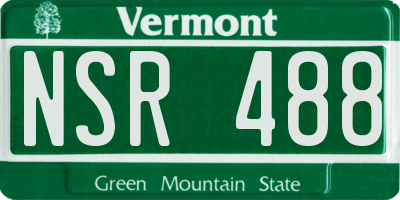 VT license plate NSR488